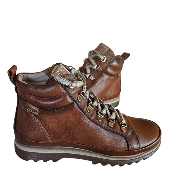 PIKOLINOS Shoes - Pikolinos Vigo Brandy Lace-up Leather Ankle Boots Womens SZ 39 US 8.5 Brown